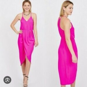 Amanda Uprichard Vibrant Pink Midi Dress
